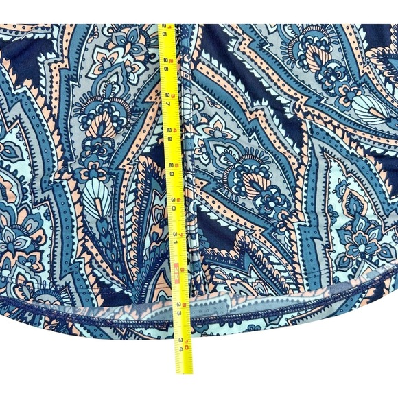 Y2K Banana Republic Paisley Dress Medium Blue Tank Knee Length Boho Cottage - Picture 6 of 9